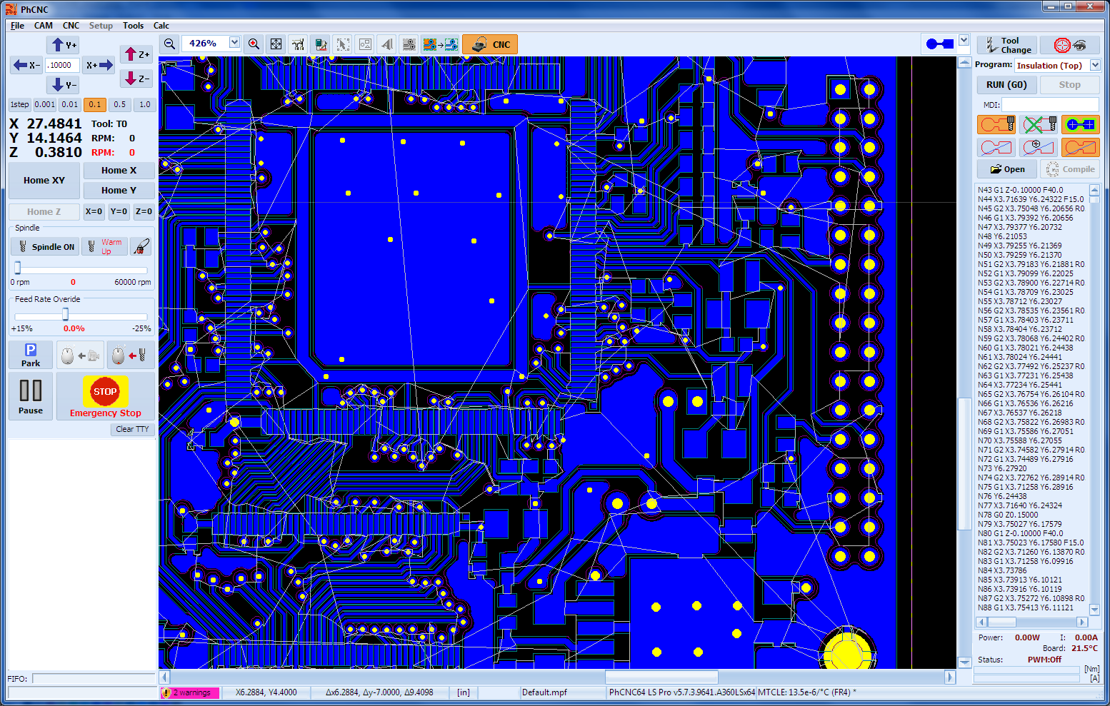 PhCNC LSSE CNC simulation workspace