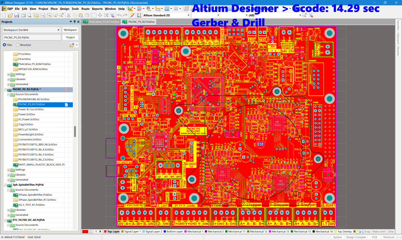 Altium Designer Gerber and Drill to CNC G-code