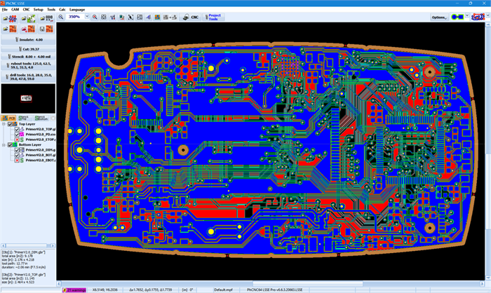 PhCNC LSSE double-sided PCB CAM project