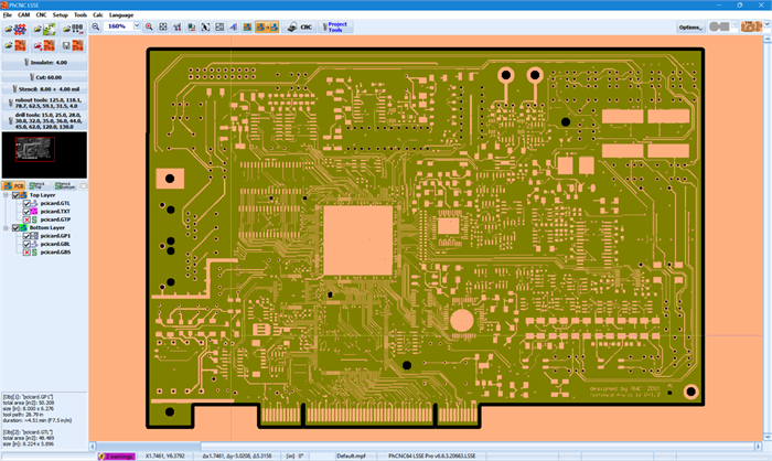 PhCNC LSSE large high-density PCB CAM project