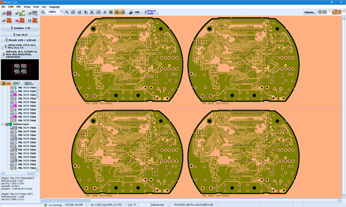 PhCNC LSSE multi-board PCB panelization