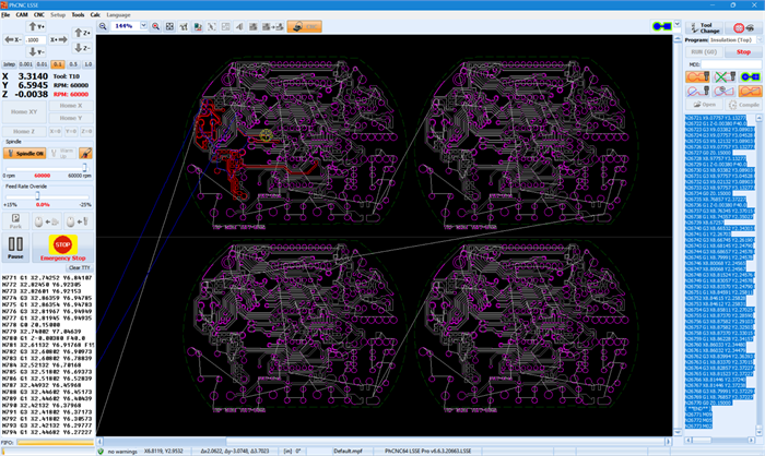 PhCNC LSSE multi-board G-code CNC simulation