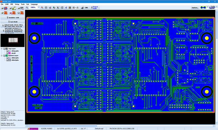 PhCNC LSSE large double-sided PCB CAM project