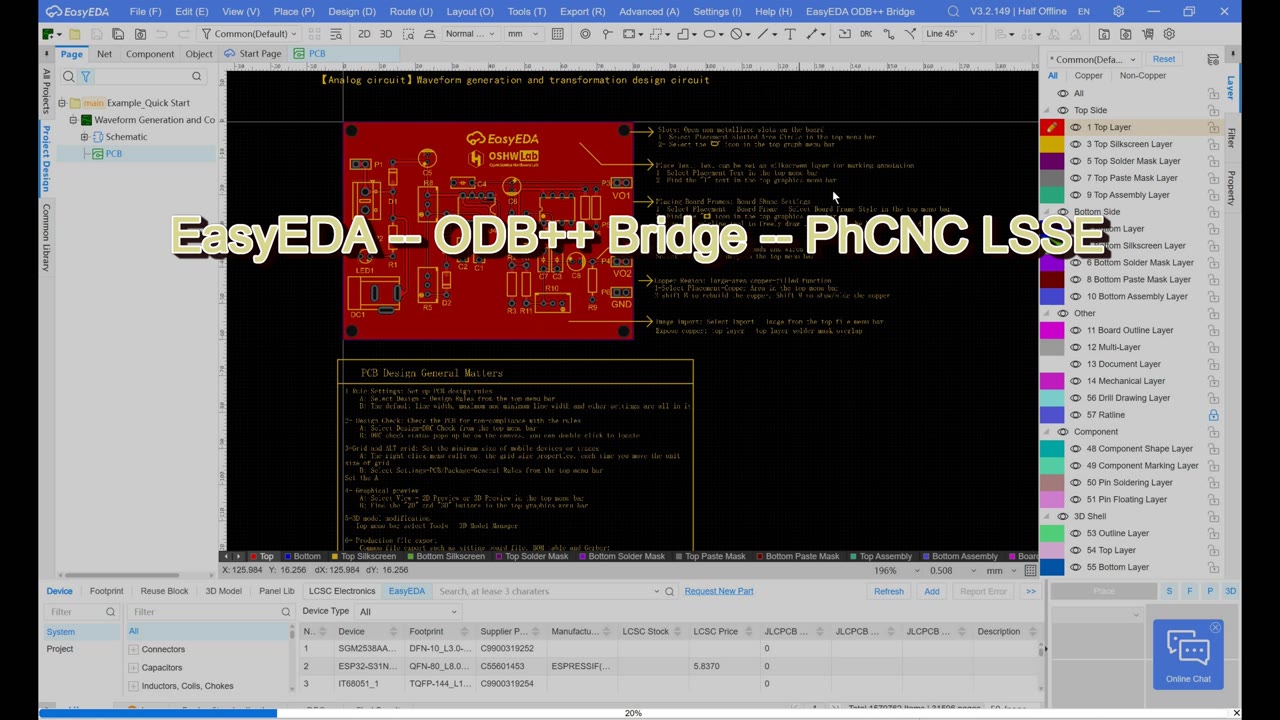 EasyEDA Pro - ODB++ Bridge - PhCNC LSSE preview