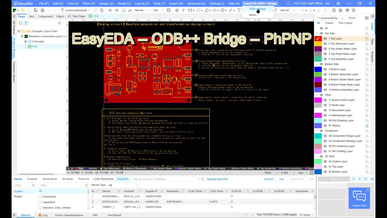 EasyEDA Pro - ODB++ Bridge - PhPNP preview